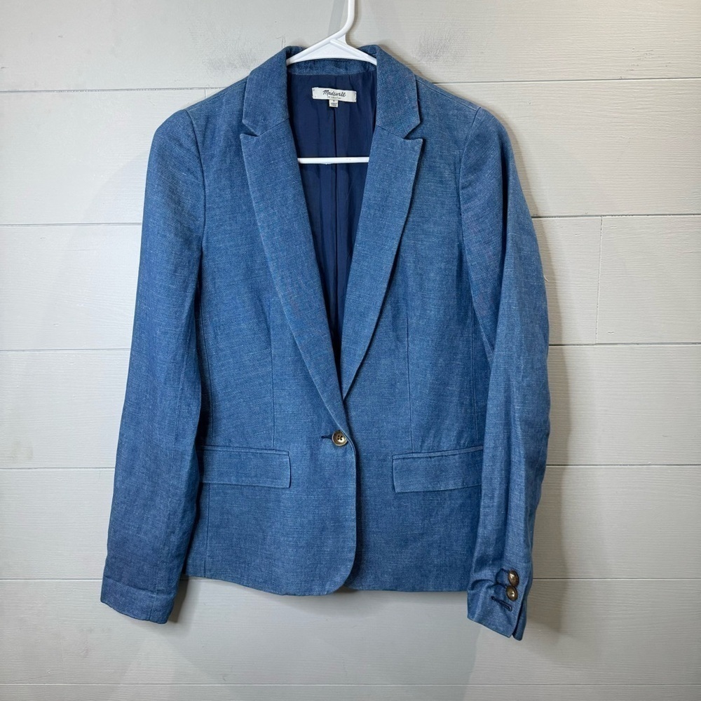 Madewell | Linen Chambray Natural Fibers Blazer Size 2